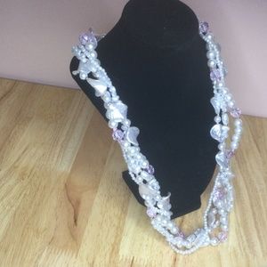 Lucite necklace I light pink and shades of lilac